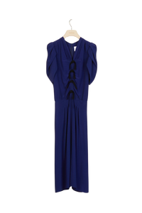 Robe froncée à noeuds - Bleu Persan