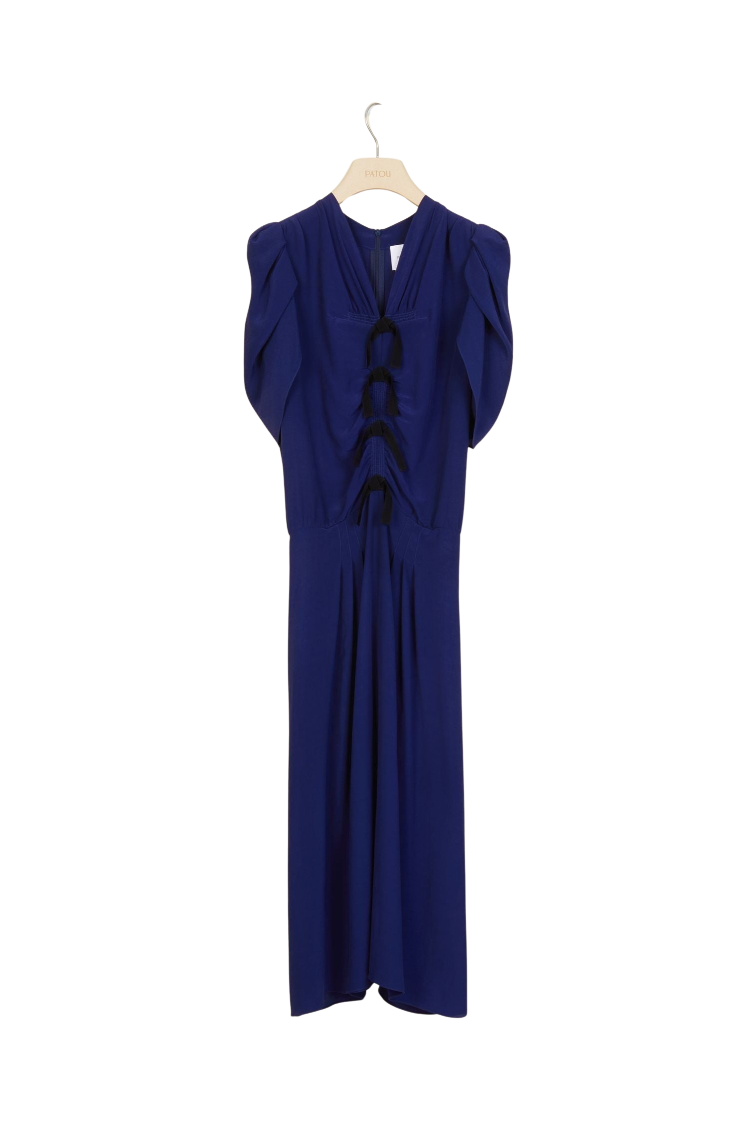 Robe froncée à noeuds - Bleu Persan