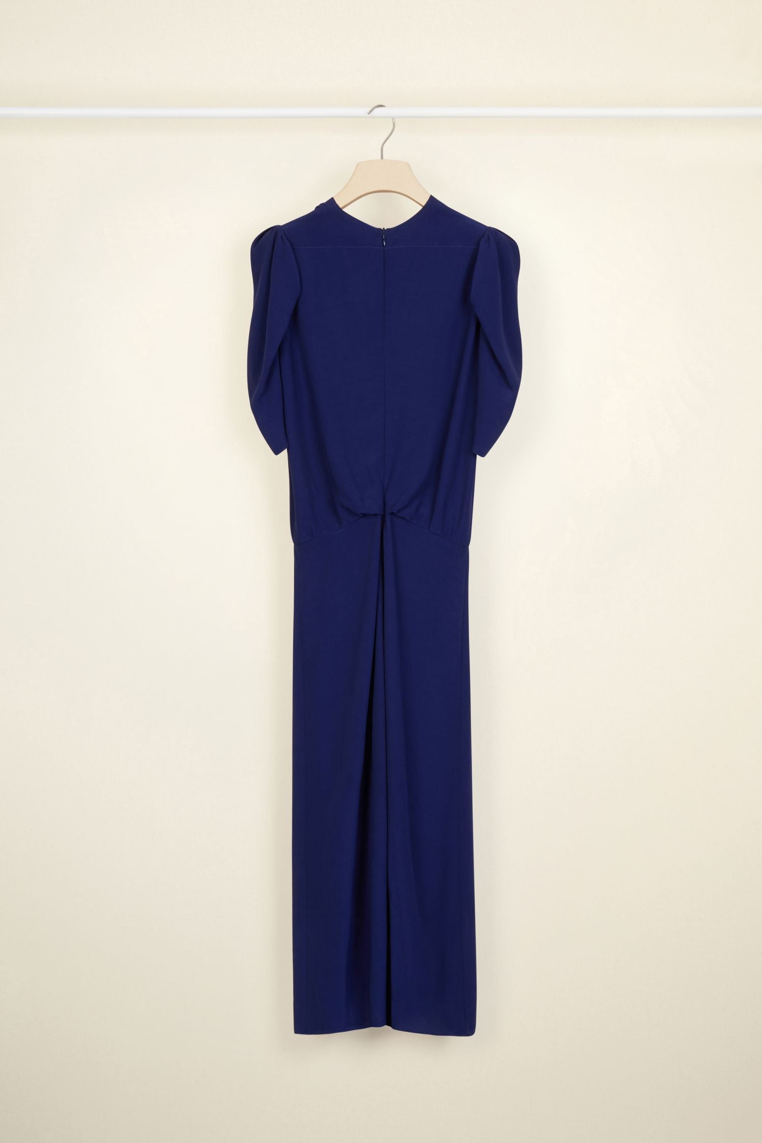 Gathered bow dress - Persian Blue