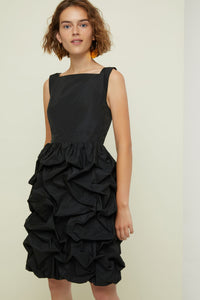 Robe en faille à jupe boule - Noir