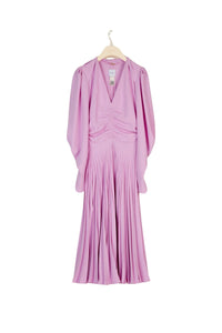 Robe plissée à col twisté - Lilas