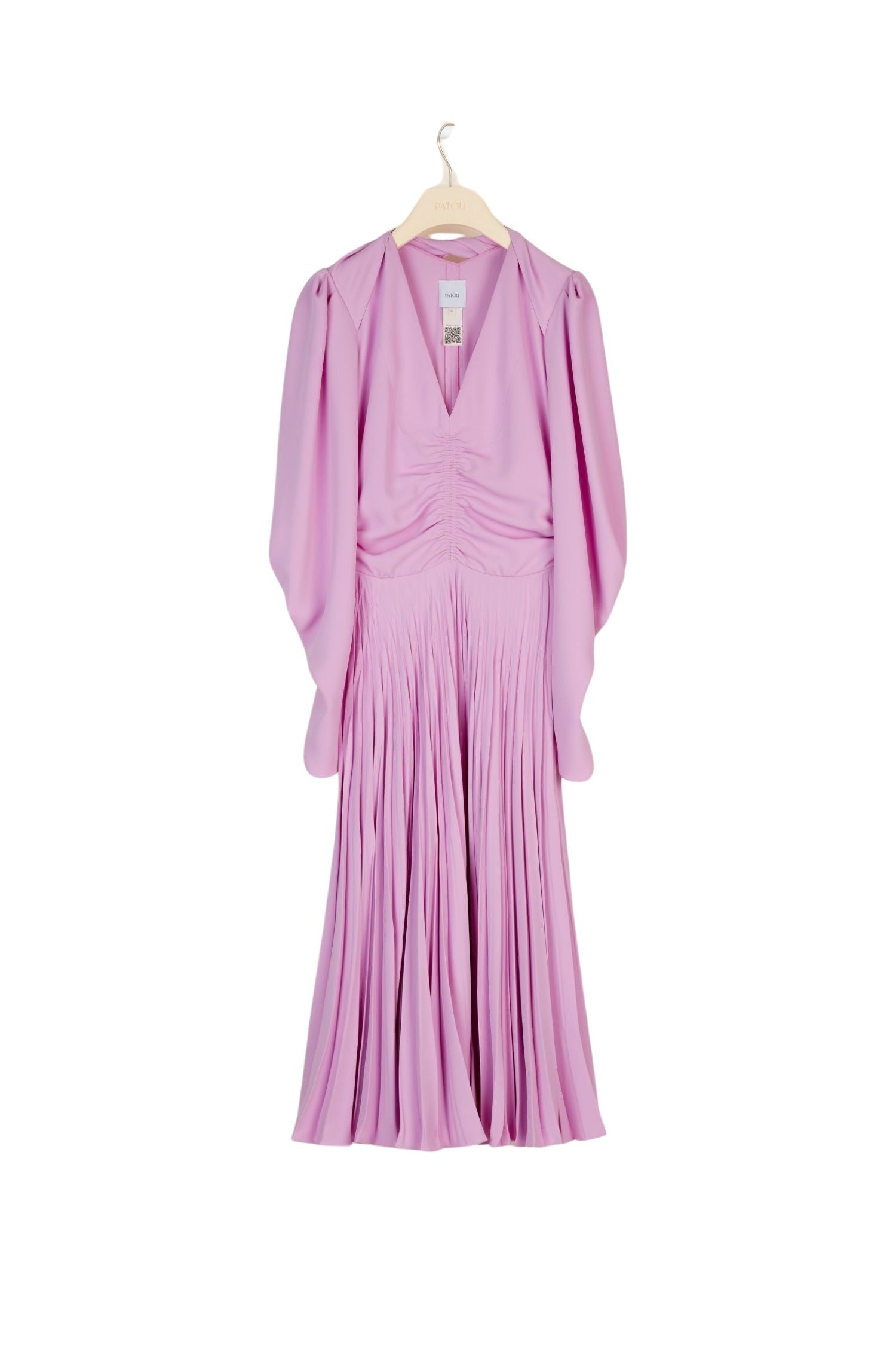 Robe plissée à col twisté - Lilas