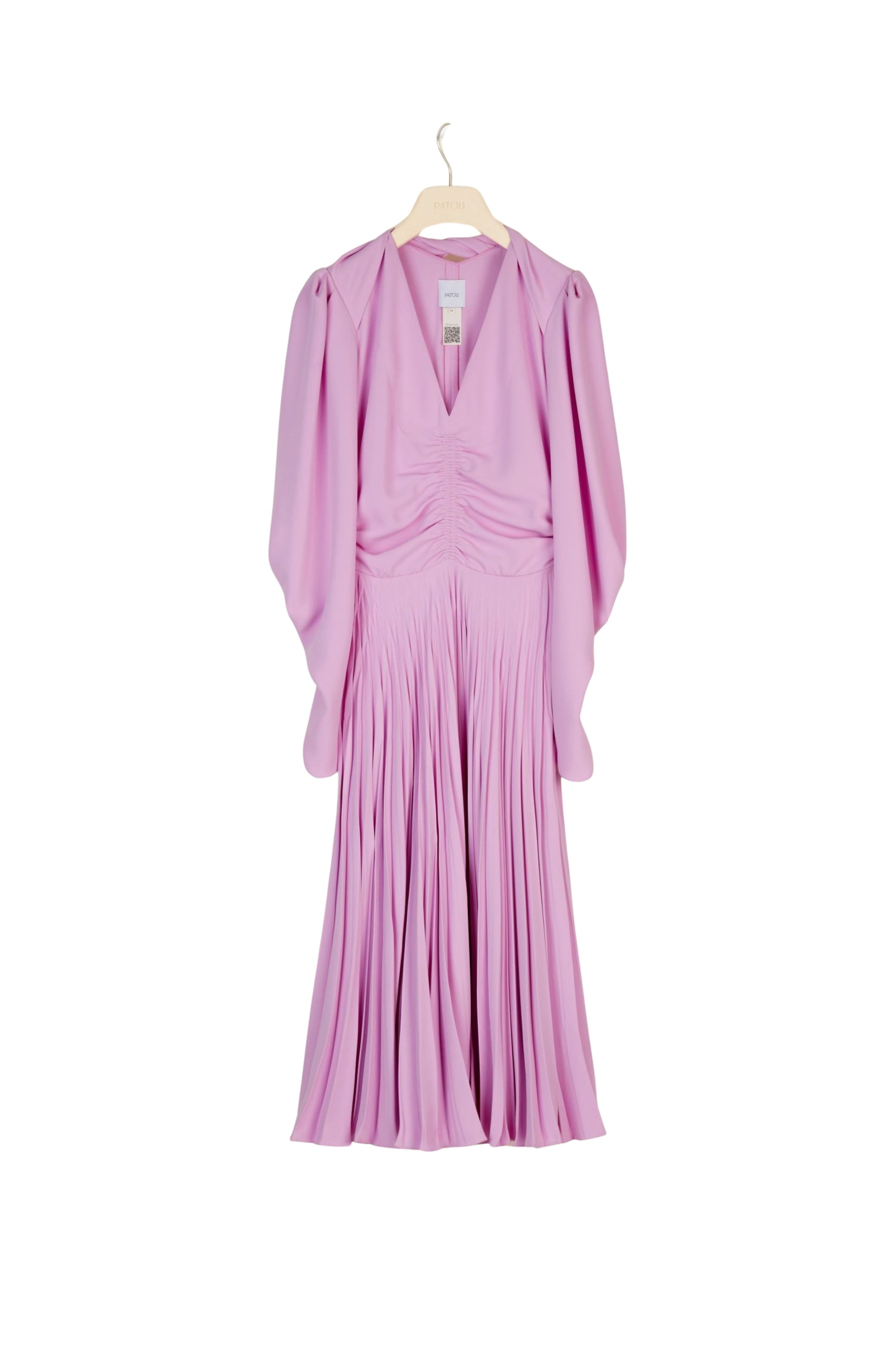 Pleated dress with twisted collar - Lilac