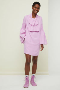 Pussy neck short dress - Lilac
