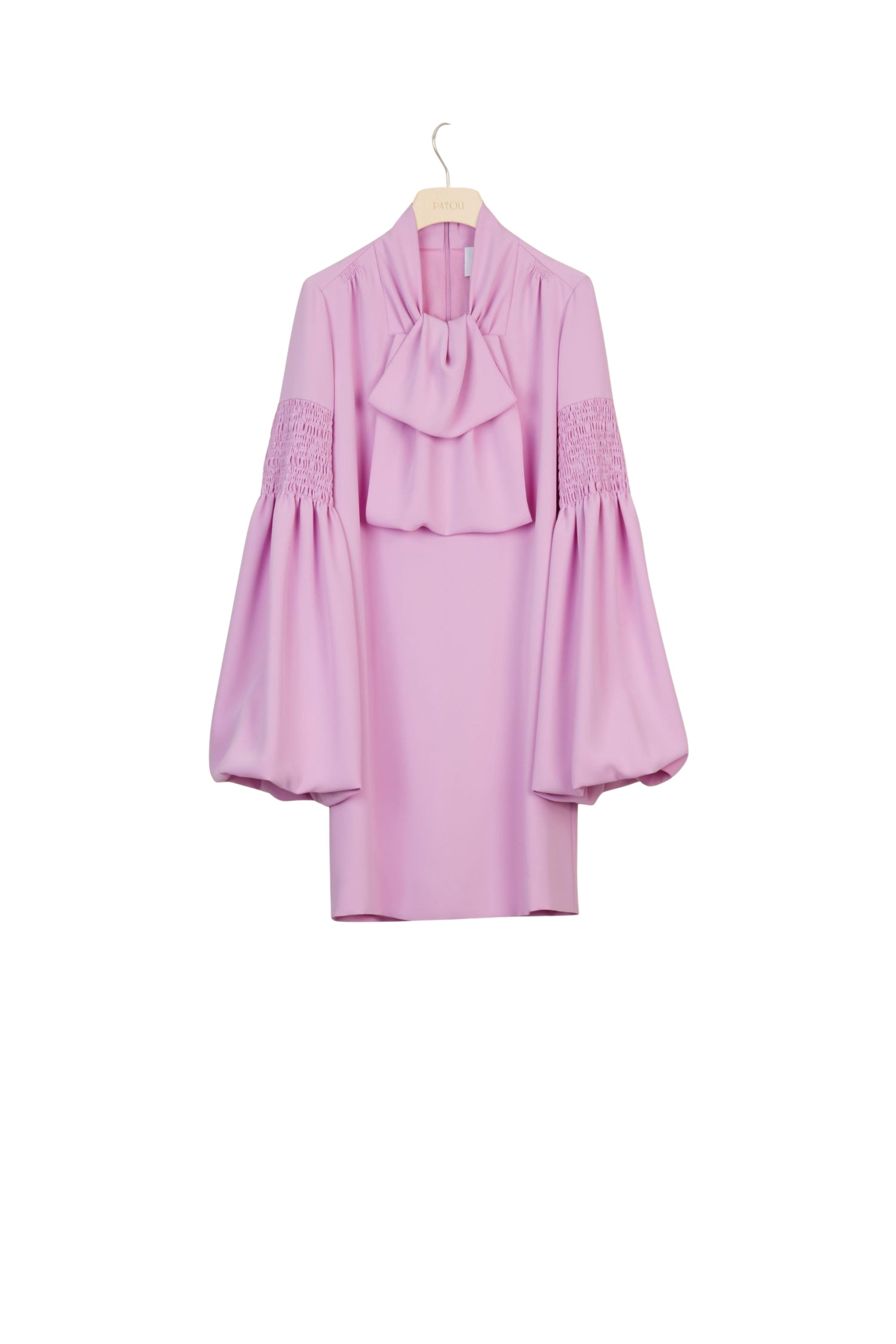 Pussy neck short dress - Lilac