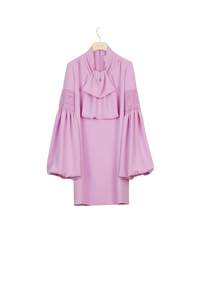 Robe courte à col lavallière - Lilas