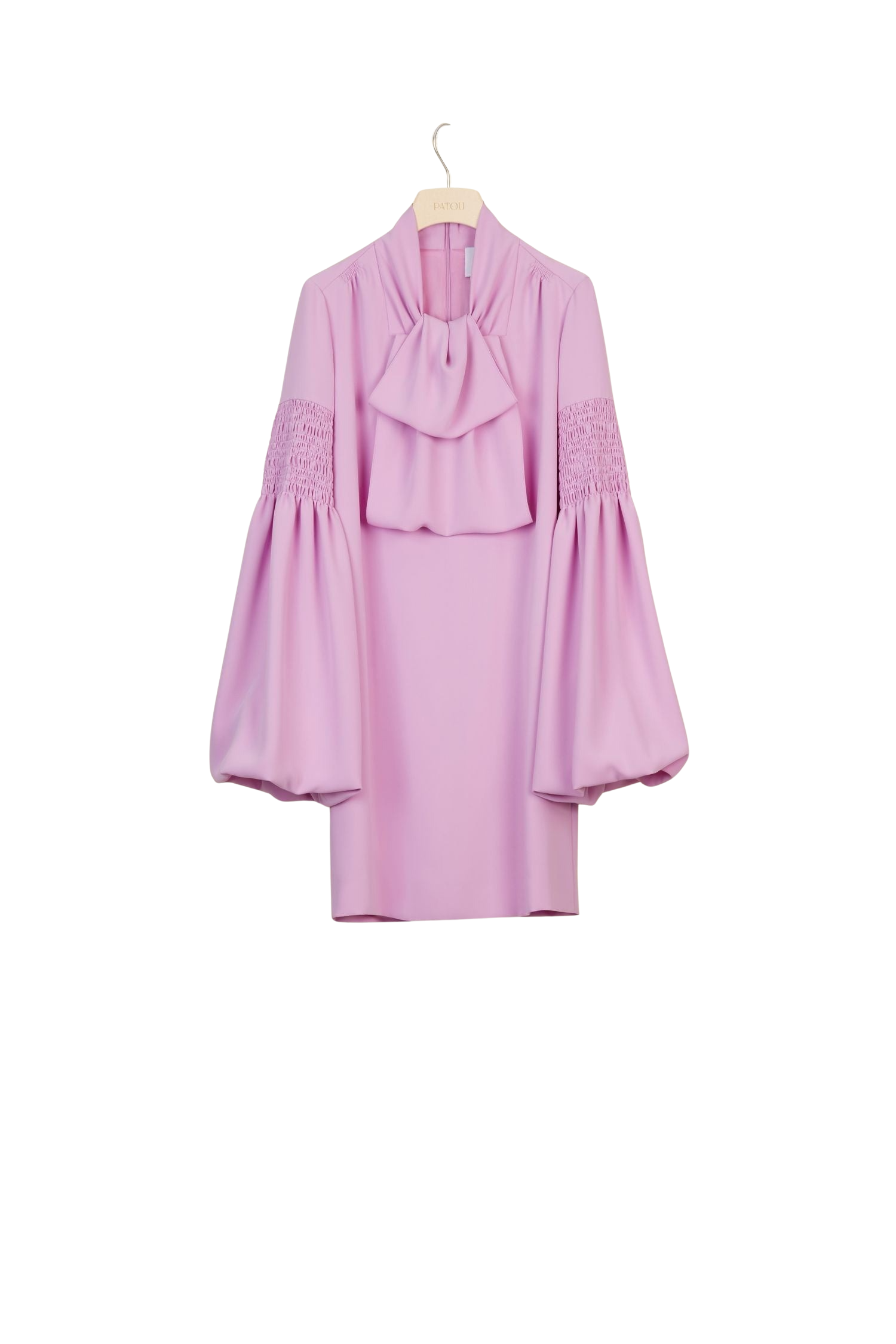 Robe courte à col lavallière - Lilas
