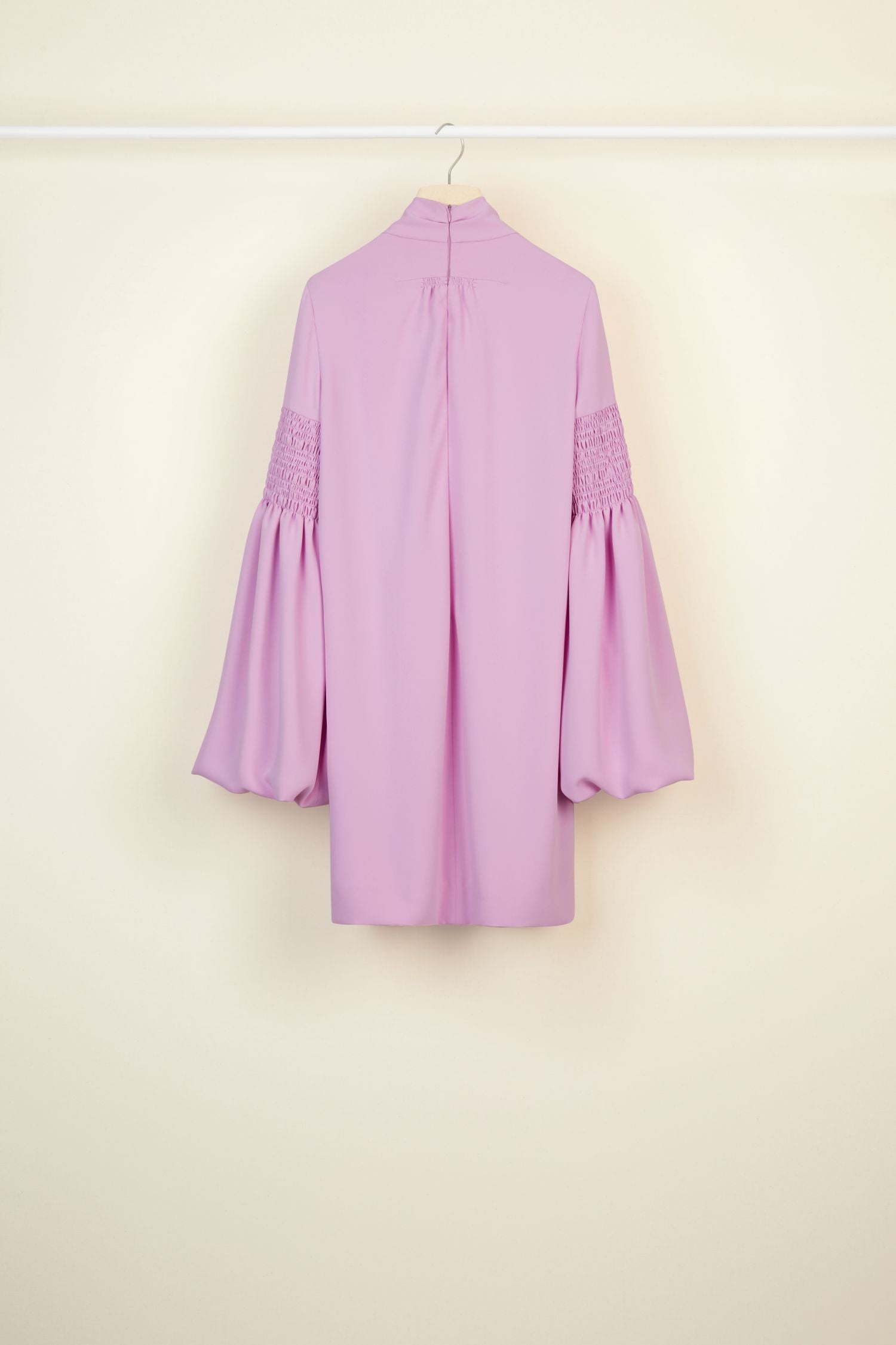Pussy neck short dress - Lilac