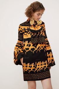 Robe courte à col lavallière - Imprimé Sport Education
