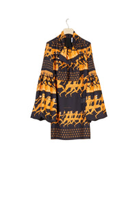 Printed short dress with lavallière collar - Sport Education print