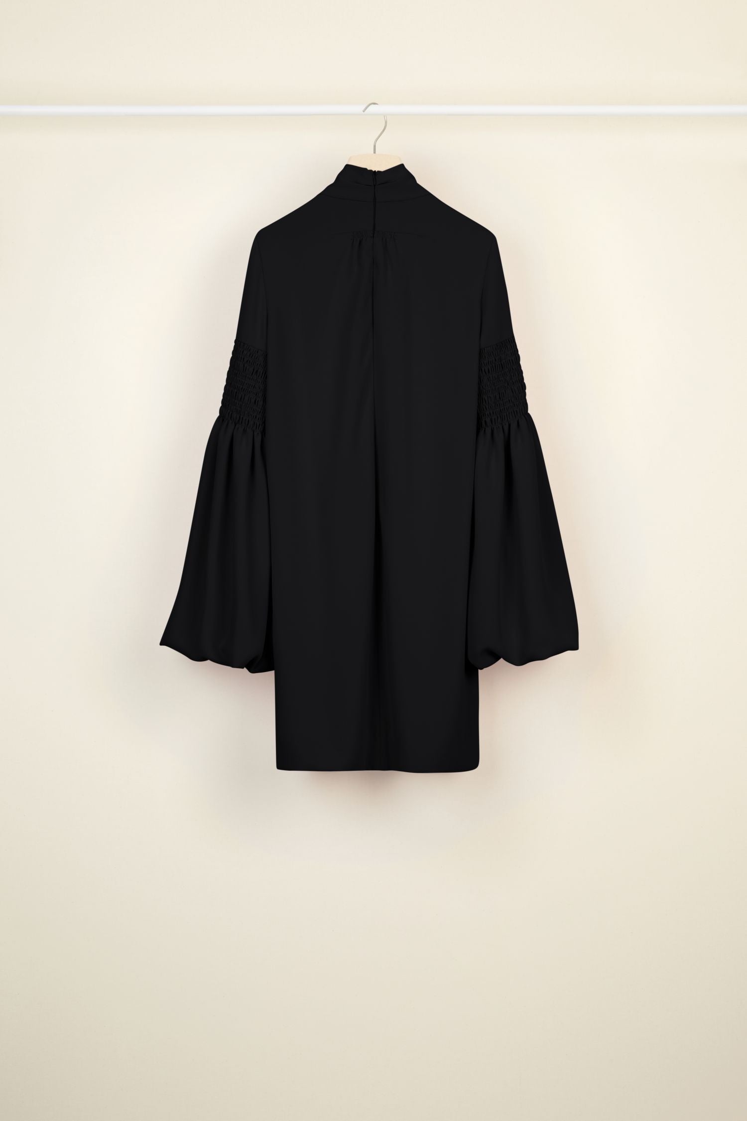 Robe courte à col lavallière - Noir