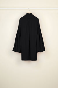 Robe courte à col lavallière - Noir