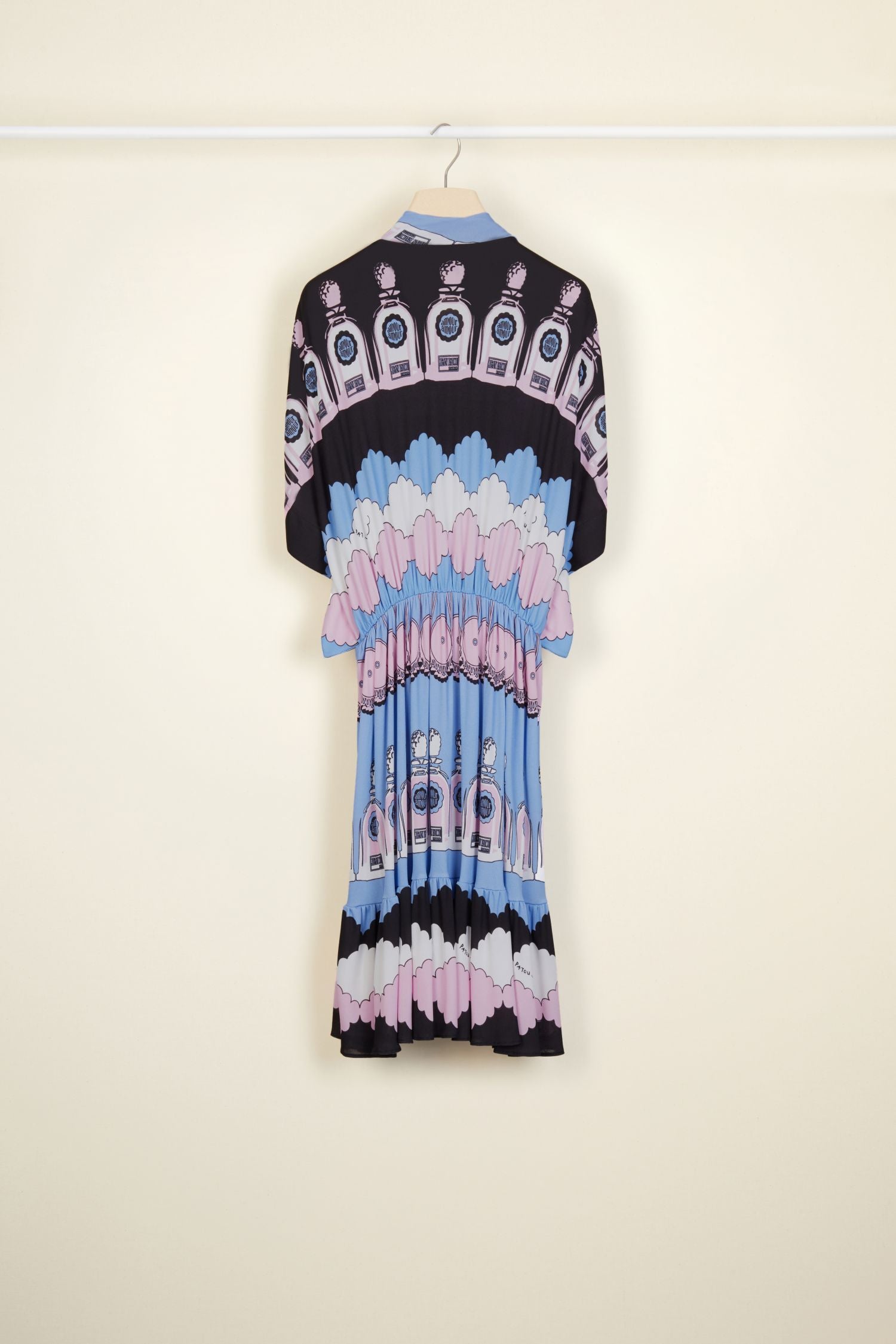 Printed smocked midi dress - Clouds print