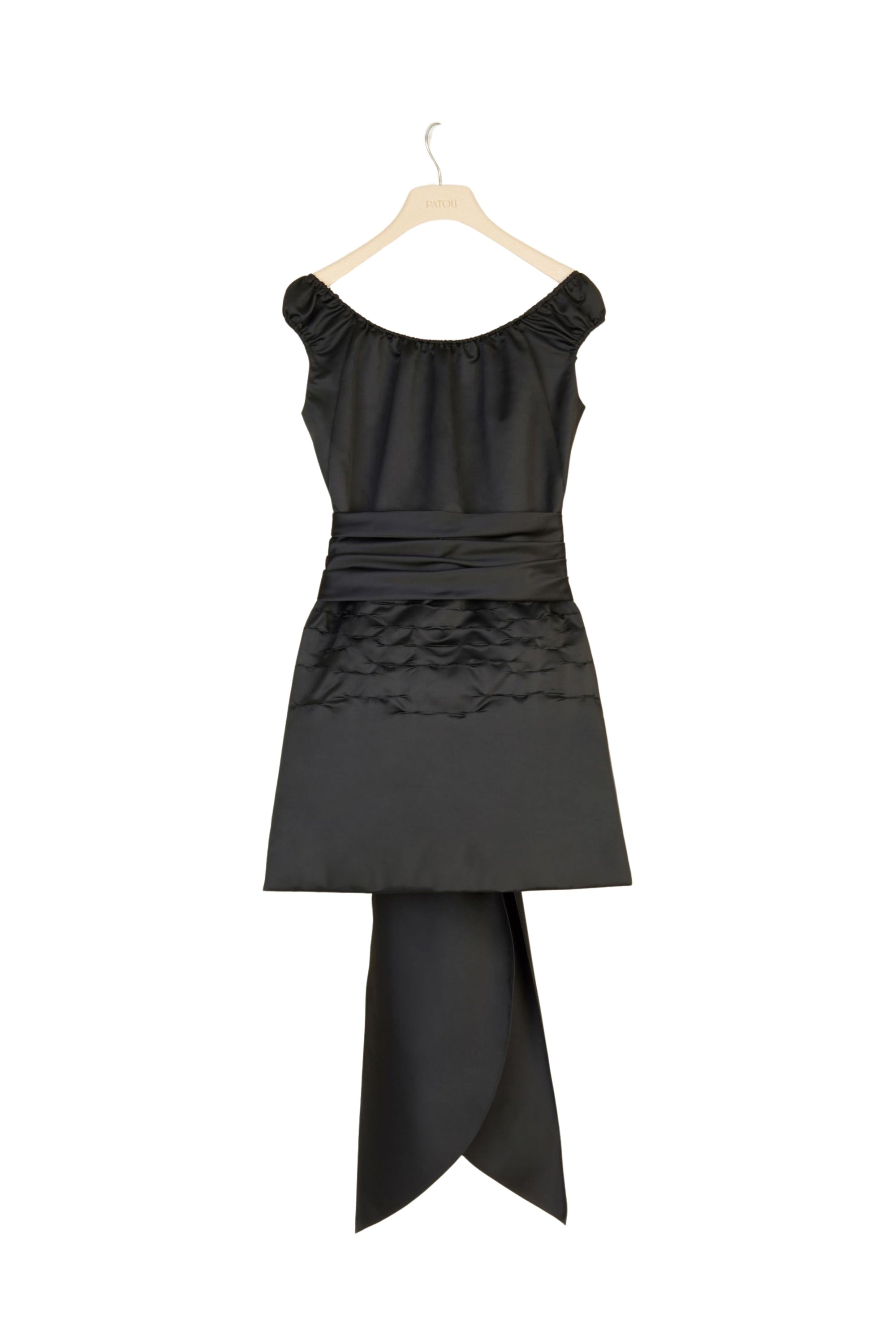 Draped off-the-shoulder dress - Black