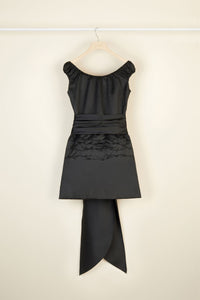 Draped off-the-shoulder dress - Black