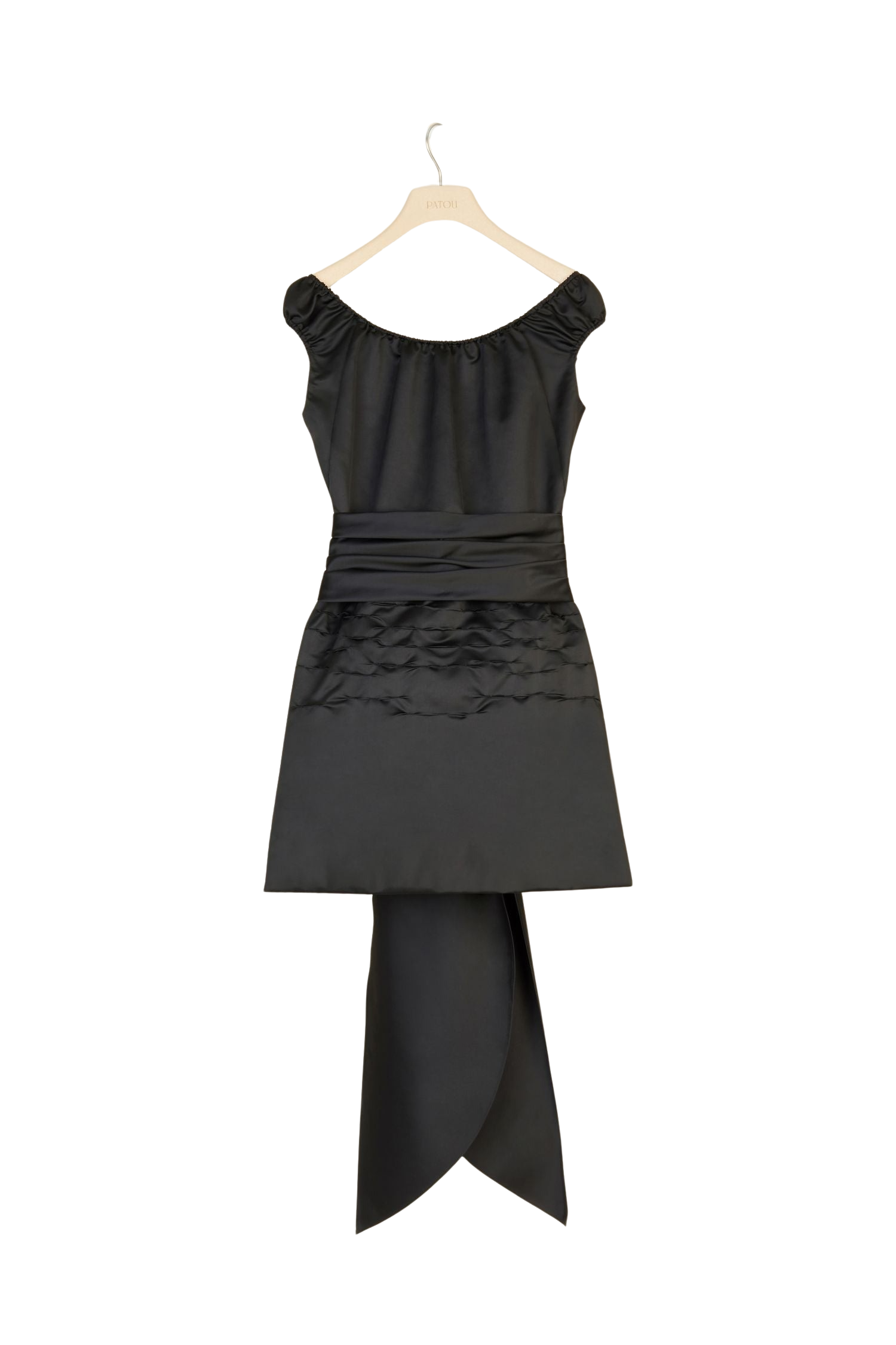 Robe épaules nues à pans drapés - Noir