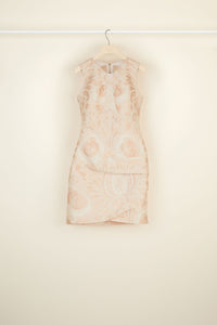 Cut-out dress in floral jacquard - Fleur de Pêche