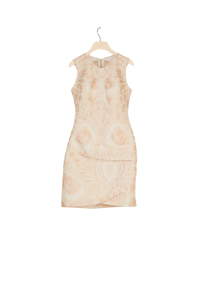 Robe à découpes en jacquard fleuri - Fleur de Pêche