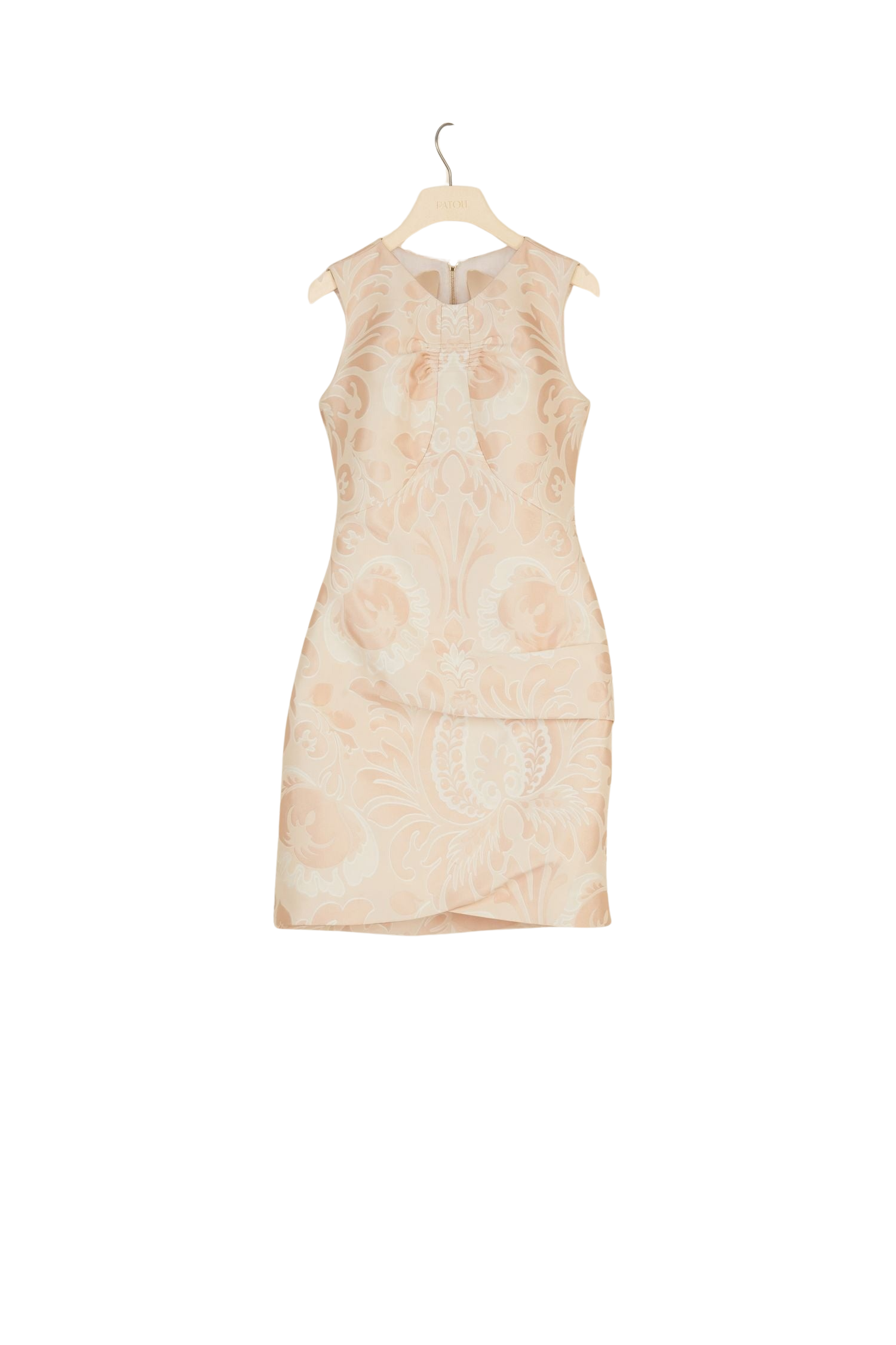 Robe à découpes en jacquard fleuri - Fleur de Pêche