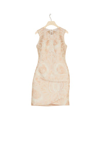 Cut-out dress in floral jacquard - Peach Blossom