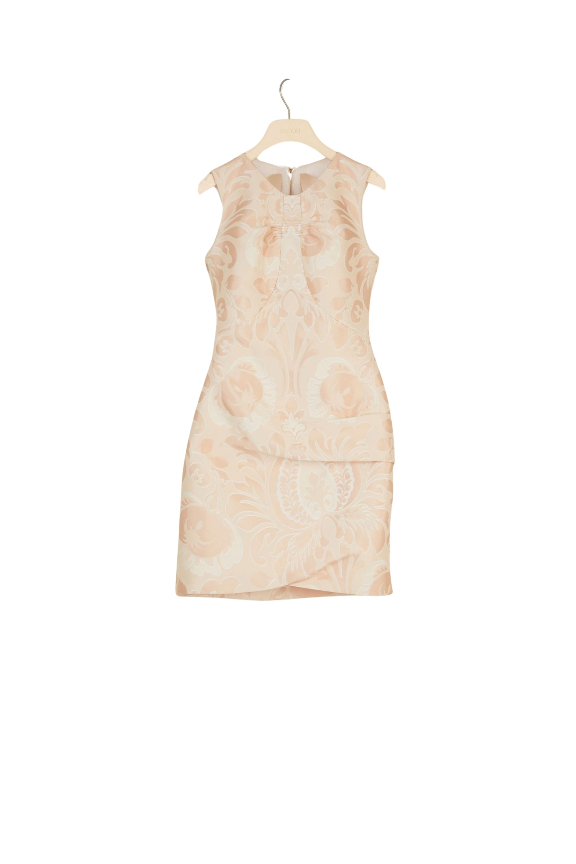 Cut-out dress in floral jacquard - Peach Blossom