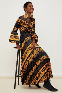 Printed pleated maxi dress - Sport Education print