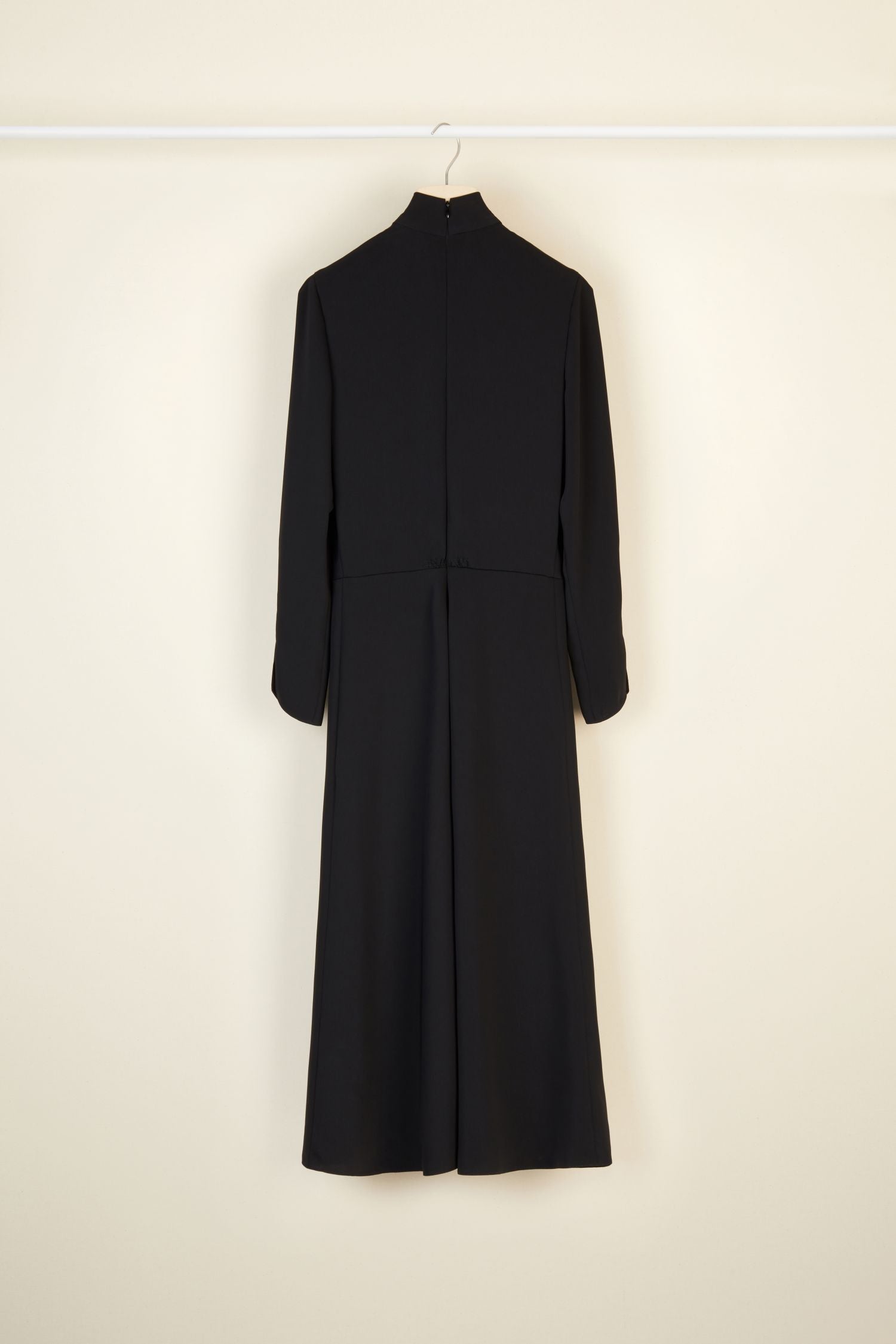 Robe midi à col noeud ajouré - Noir