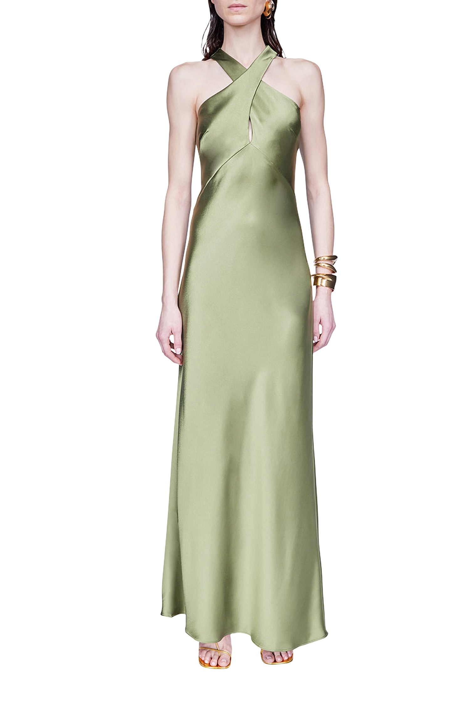 Robe Evelyn croisée - Dark Moss