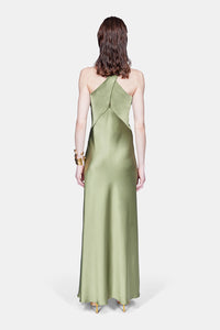 Robe Evelyn croisée - Dark Moss