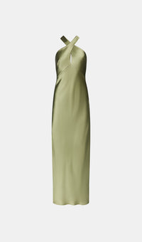 Robe Evelyn croisée - Dark Moss