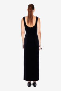 Robe longue Liza en velours - Black