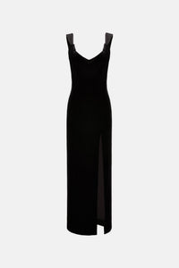 Robe longue Liza en velours - Black