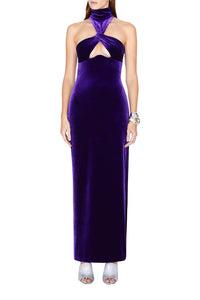 Cleveland Velvet Dress - Purple