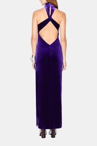 Robe longue Cleveland en velours - Purple