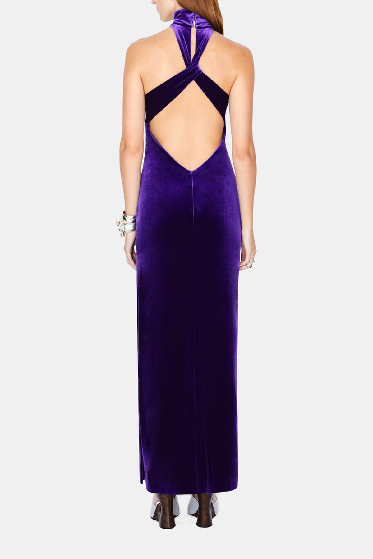 Robe longue Cleveland en velours - Purple