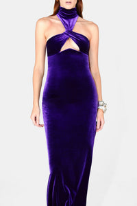 Cleveland Velvet Dress - Purple