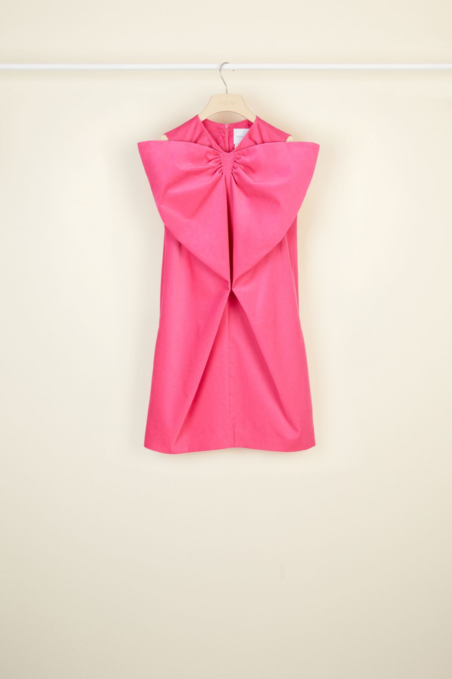 Robe en velours à maxi noeud - Framboise