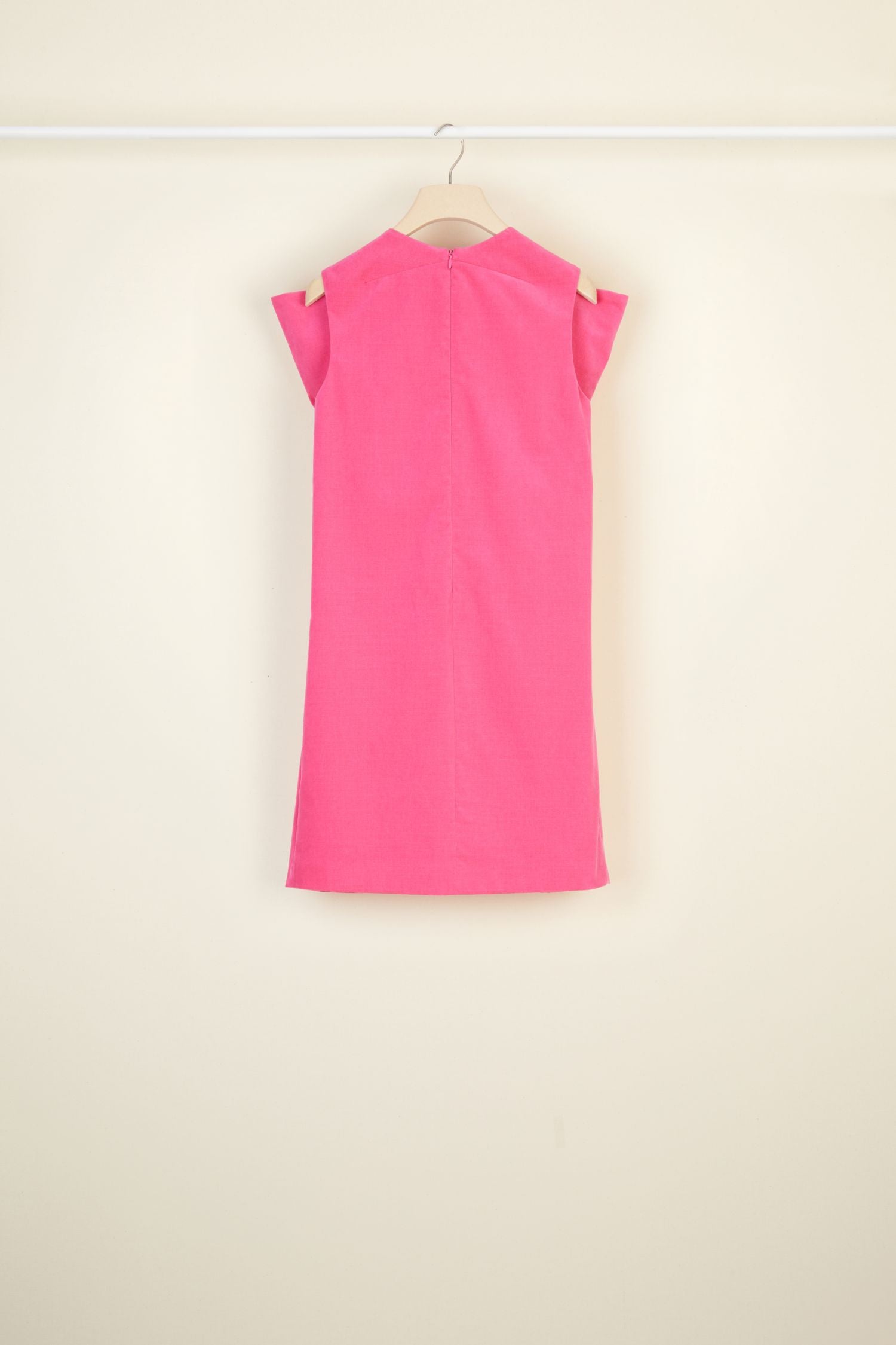 Robe en velours à maxi noeud - Framboise