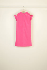 Robe en velours à maxi noeud - Framboise
