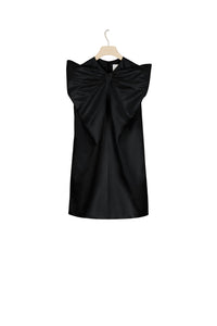 Robe courte en satin à maxi noeud - Noir