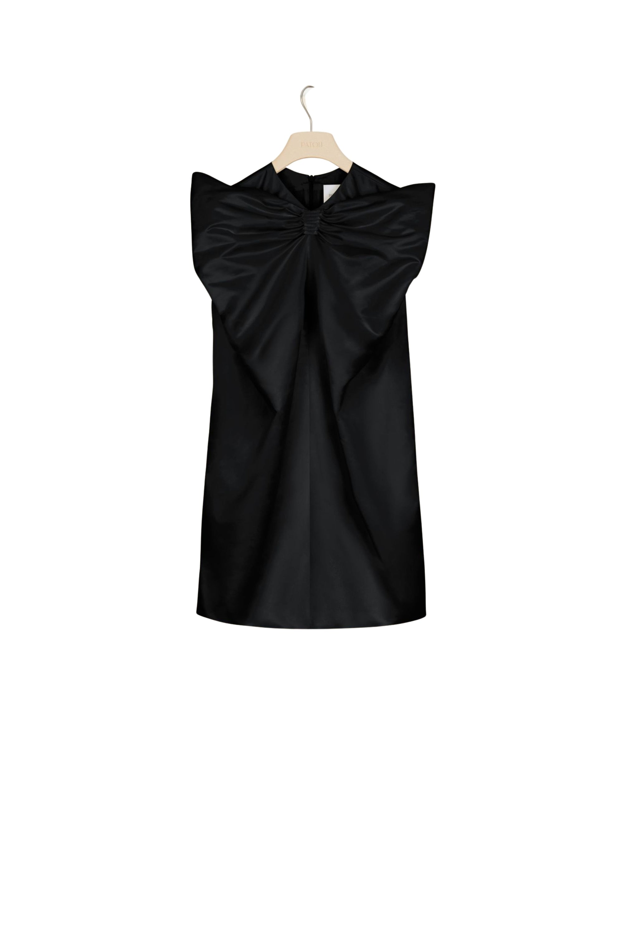 Robe courte en satin à maxi noeud - Noir