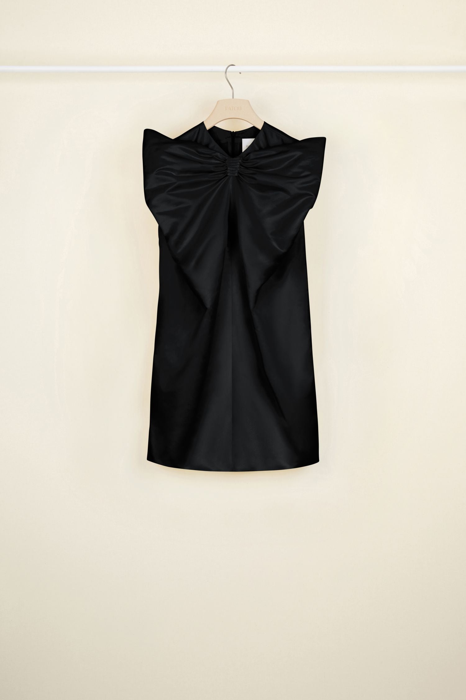 Satin maxi bow dress - Black