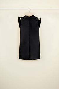 Robe courte en satin à maxi noeud - Noir