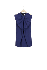 Robe en seersucker à maxi noeud - Bleu Persan
