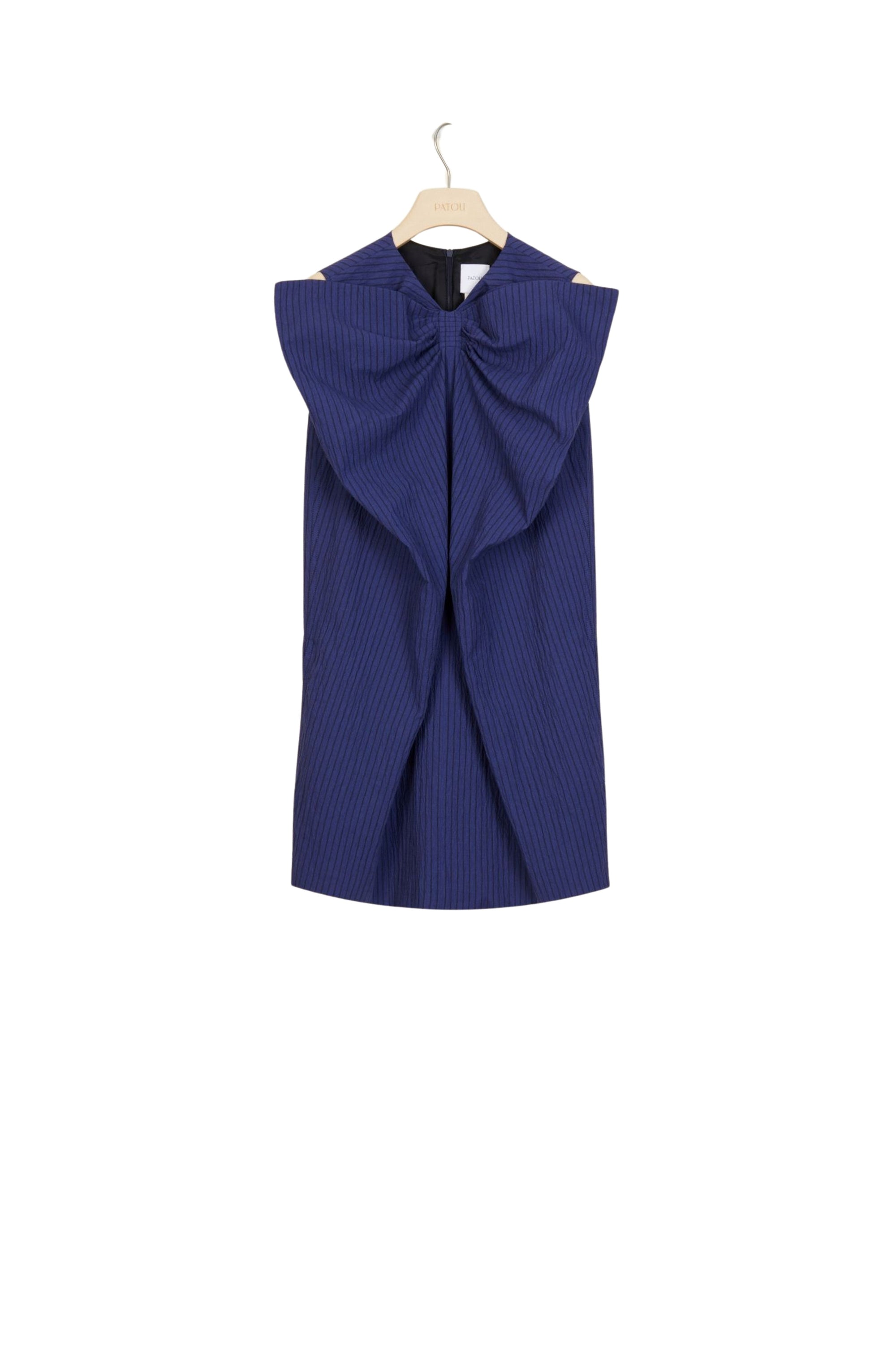 Robe en seersucker à maxi noeud - Bleu Persan