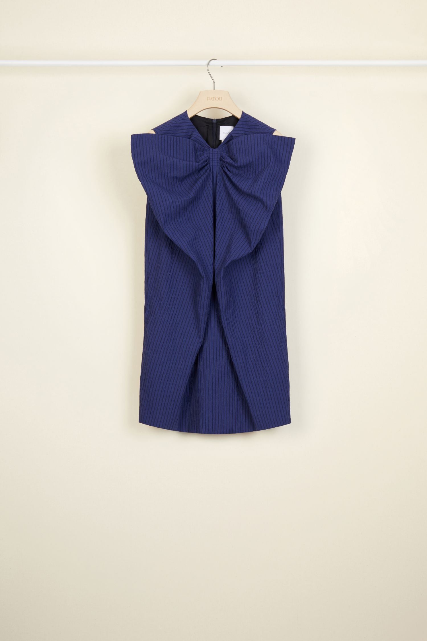 Seersucker maxi bow dress - Persian Blue