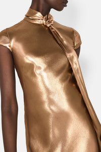Robe longue Solar Gaze en satin - Gold