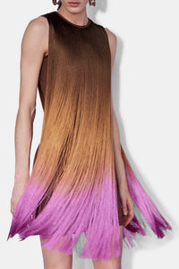 Robe Mobilia à franges - Chocolate Ombre