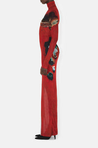 Robe Longest Possible Game en soie - Oxblood