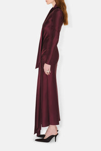 Robe longue Emilie en satin - Oxblood